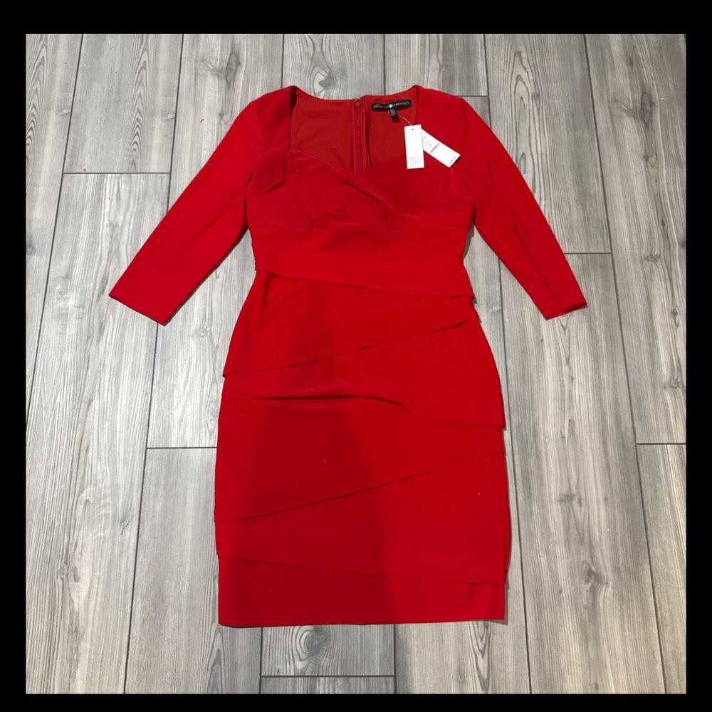White House black market Elegant Roman Red Women's Dress sz 8 P. NWT